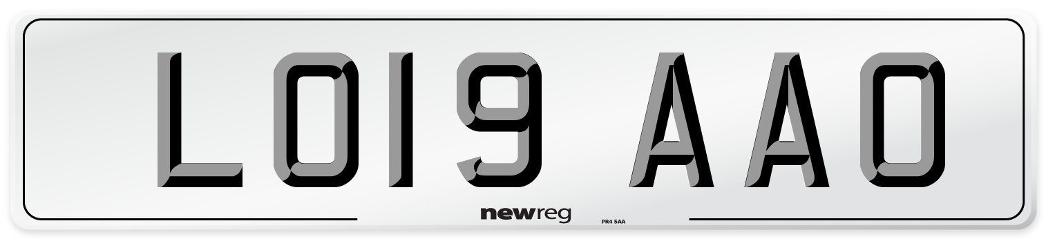 LO19 AAO Number Plate from New Reg